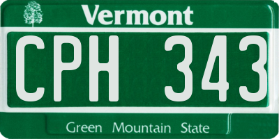 VT license plate CPH343