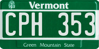 VT license plate CPH353