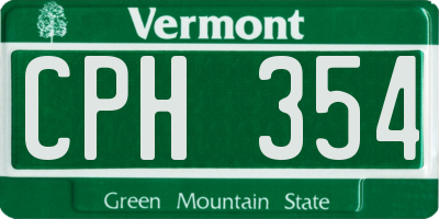 VT license plate CPH354