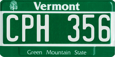VT license plate CPH356
