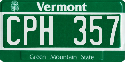 VT license plate CPH357