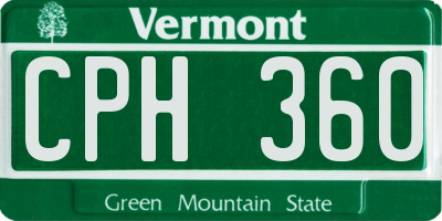 VT license plate CPH360
