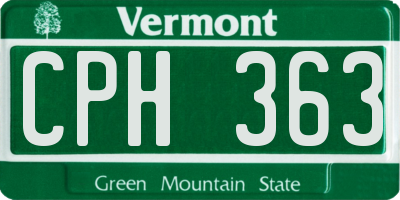 VT license plate CPH363