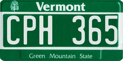 VT license plate CPH365