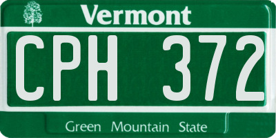 VT license plate CPH372