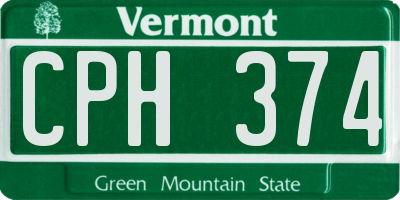 VT license plate CPH374