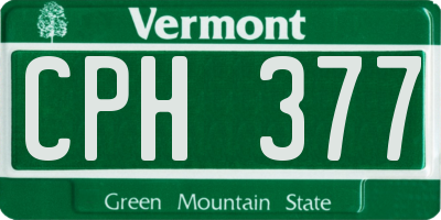 VT license plate CPH377