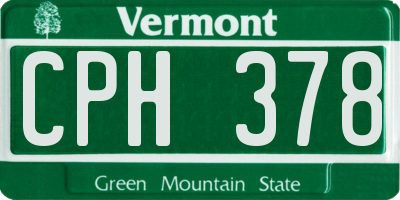 VT license plate CPH378
