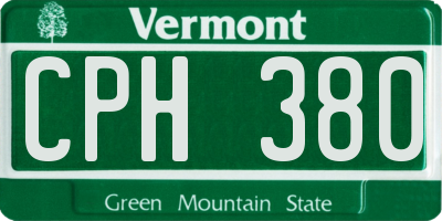 VT license plate CPH380