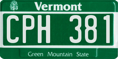 VT license plate CPH381