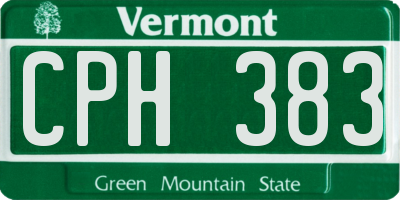 VT license plate CPH383