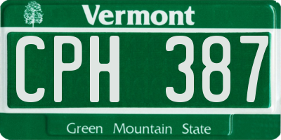 VT license plate CPH387