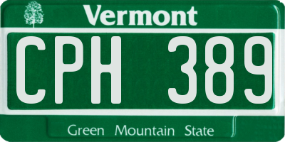 VT license plate CPH389