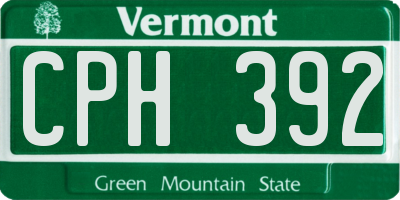 VT license plate CPH392