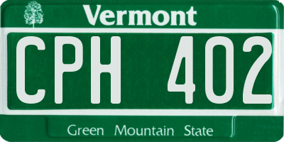 VT license plate CPH402