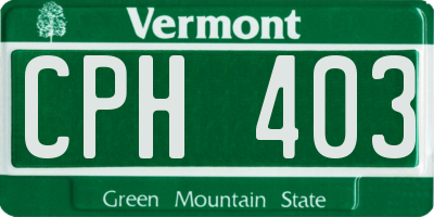 VT license plate CPH403