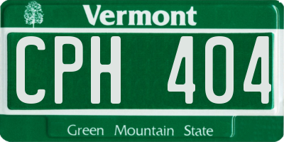 VT license plate CPH404