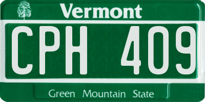 VT license plate CPH409