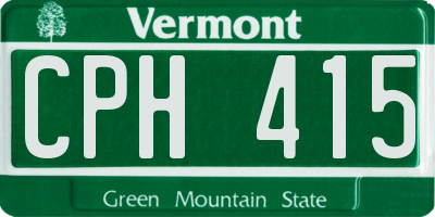 VT license plate CPH415