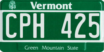 VT license plate CPH425