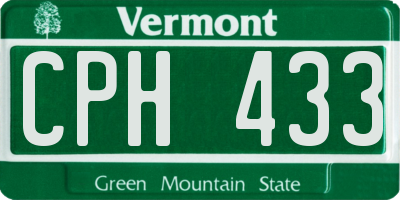 VT license plate CPH433