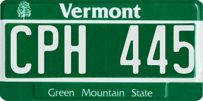 VT license plate CPH445