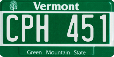 VT license plate CPH451