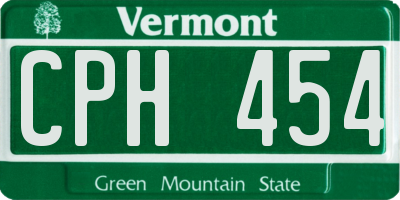 VT license plate CPH454