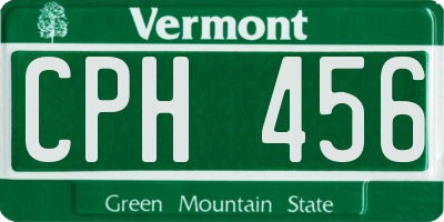 VT license plate CPH456