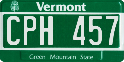 VT license plate CPH457