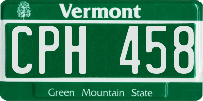 VT license plate CPH458