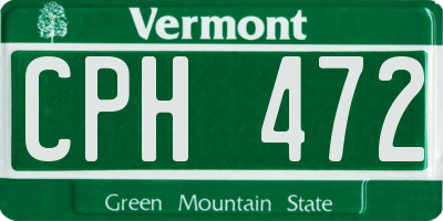 VT license plate CPH472