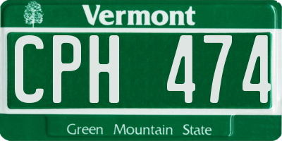 VT license plate CPH474
