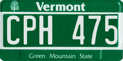 VT license plate CPH475