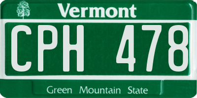 VT license plate CPH478