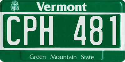 VT license plate CPH481