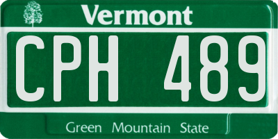VT license plate CPH489
