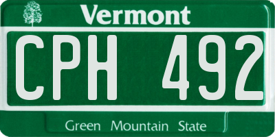 VT license plate CPH492