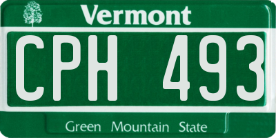 VT license plate CPH493