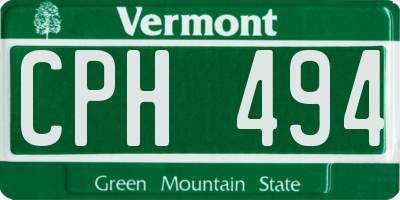 VT license plate CPH494