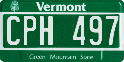 VT license plate CPH497