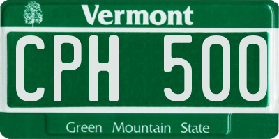 VT license plate CPH500