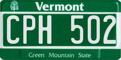 VT license plate CPH502