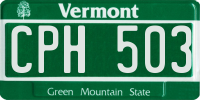 VT license plate CPH503