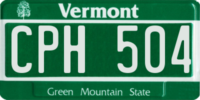 VT license plate CPH504