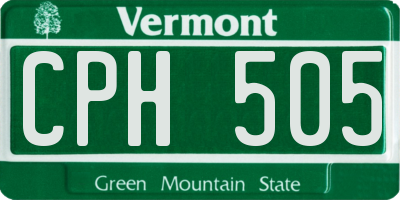 VT license plate CPH505