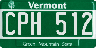 VT license plate CPH512