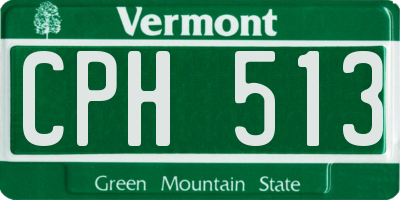 VT license plate CPH513