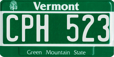 VT license plate CPH523