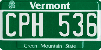 VT license plate CPH536